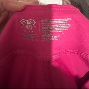 Pink bootcut leggings! Just don’t fit me are way too big got them at Walmart.